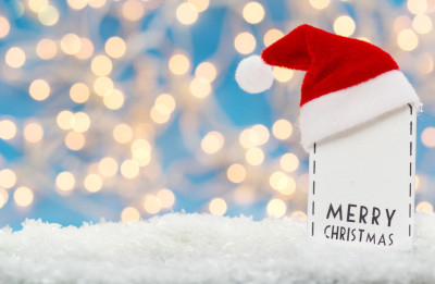 Merry christmas, Greeting card with Christmas hat